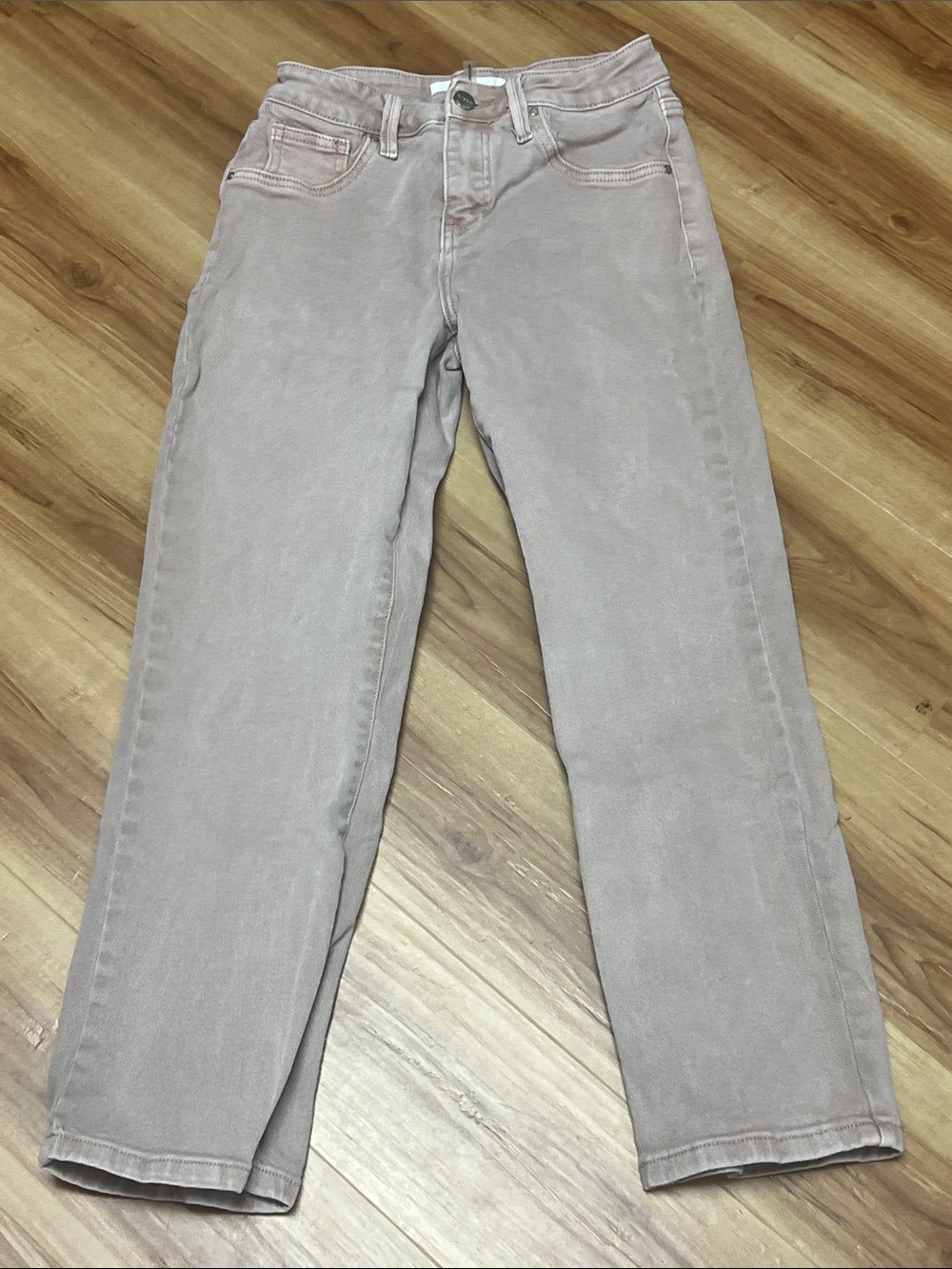 Sz 1/25 Women's Risen Cropped ankle Straight Jeans in Faded dusty rose